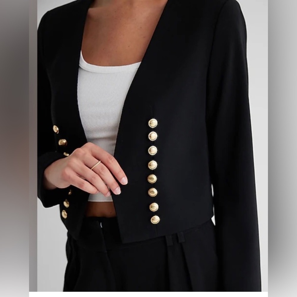 NWT Express Cropped Novelty Bottom Jacket